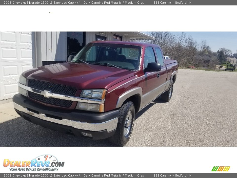 2003 Chevrolet Silverado 1500 LS Extended Cab 4x4 Dark Carmine Red Metallic / Medium Gray Photo #9