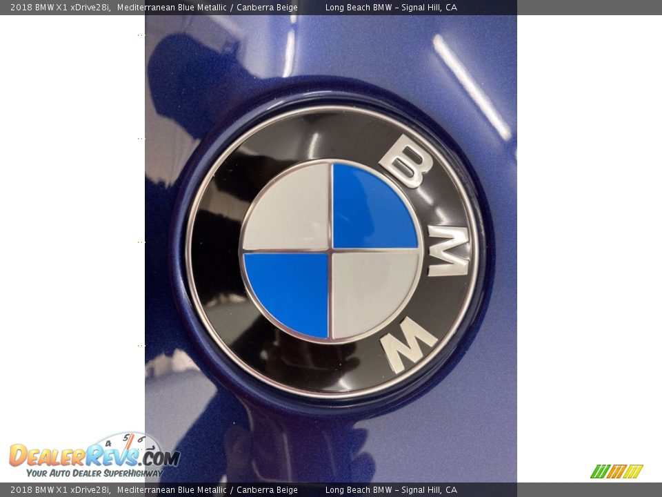 2018 BMW X1 xDrive28i Mediterranean Blue Metallic / Canberra Beige Photo #8