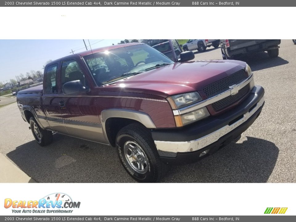 2003 Chevrolet Silverado 1500 LS Extended Cab 4x4 Dark Carmine Red Metallic / Medium Gray Photo #22