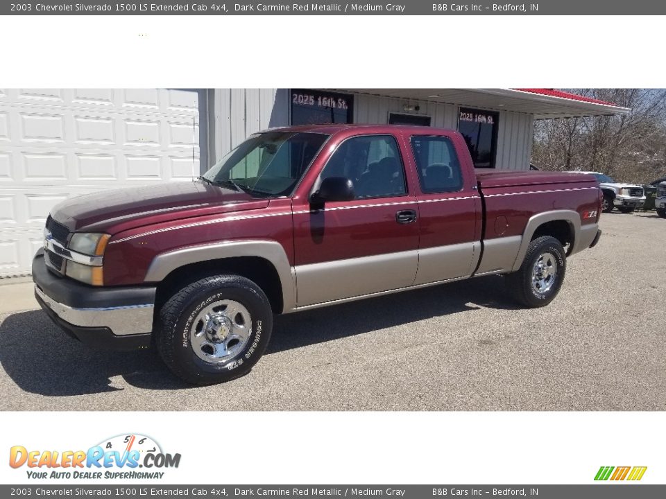 2003 Chevrolet Silverado 1500 LS Extended Cab 4x4 Dark Carmine Red Metallic / Medium Gray Photo #23