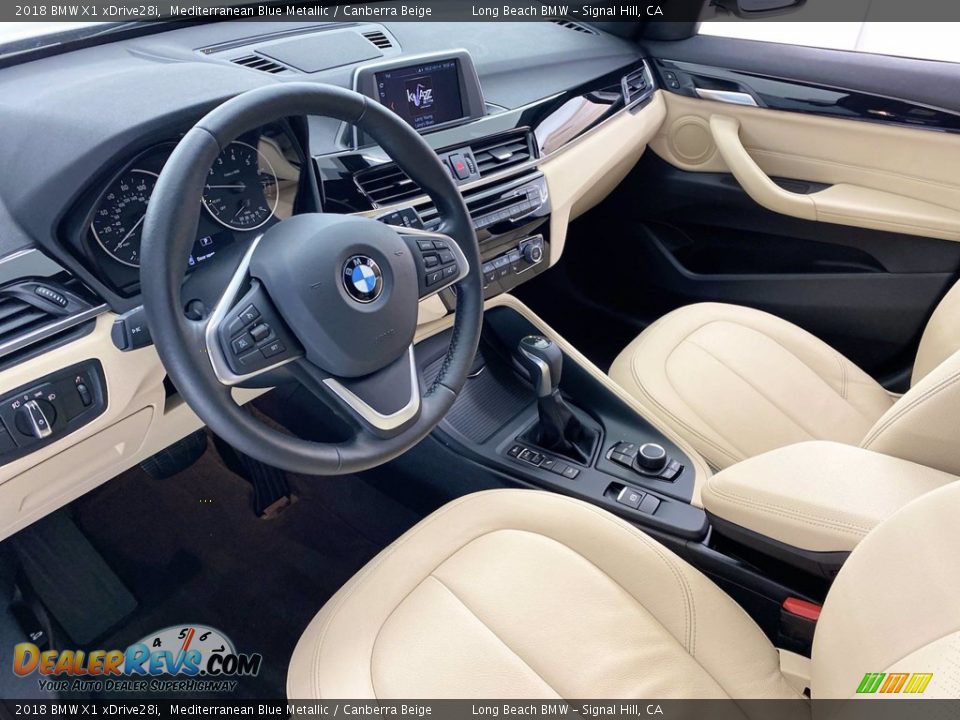 2018 BMW X1 xDrive28i Mediterranean Blue Metallic / Canberra Beige Photo #16