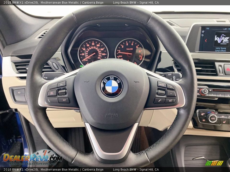 2018 BMW X1 xDrive28i Mediterranean Blue Metallic / Canberra Beige Photo #18