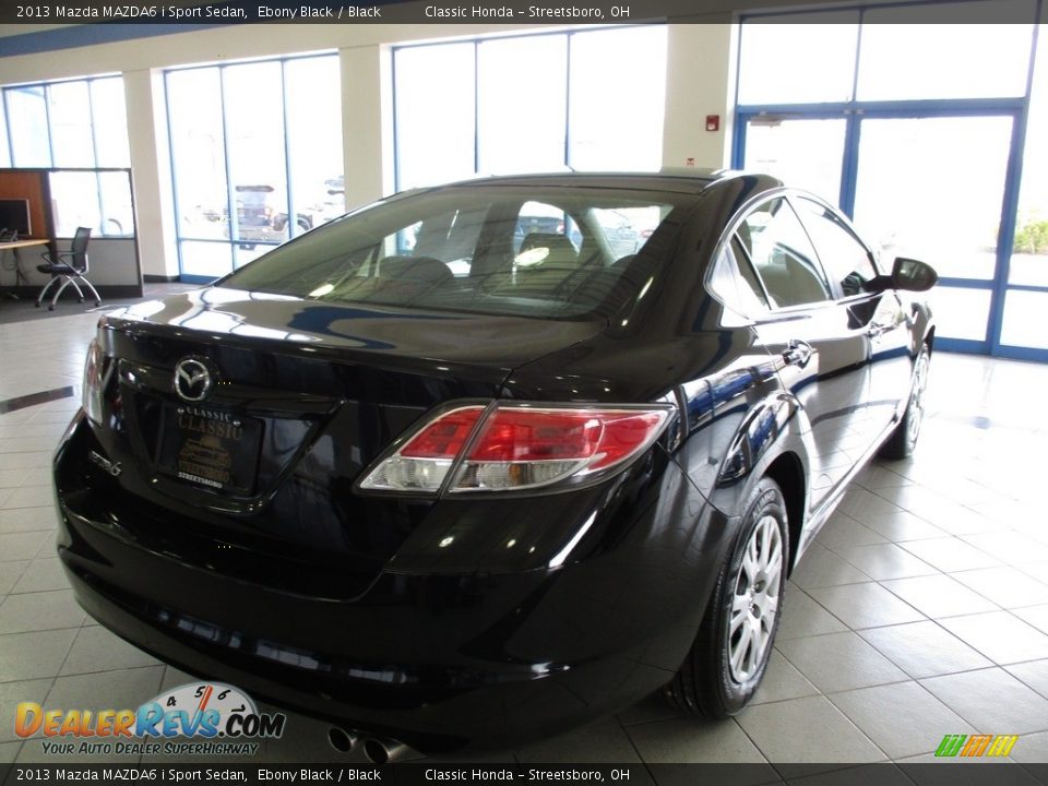 2013 Mazda MAZDA6 i Sport Sedan Ebony Black / Black Photo #7