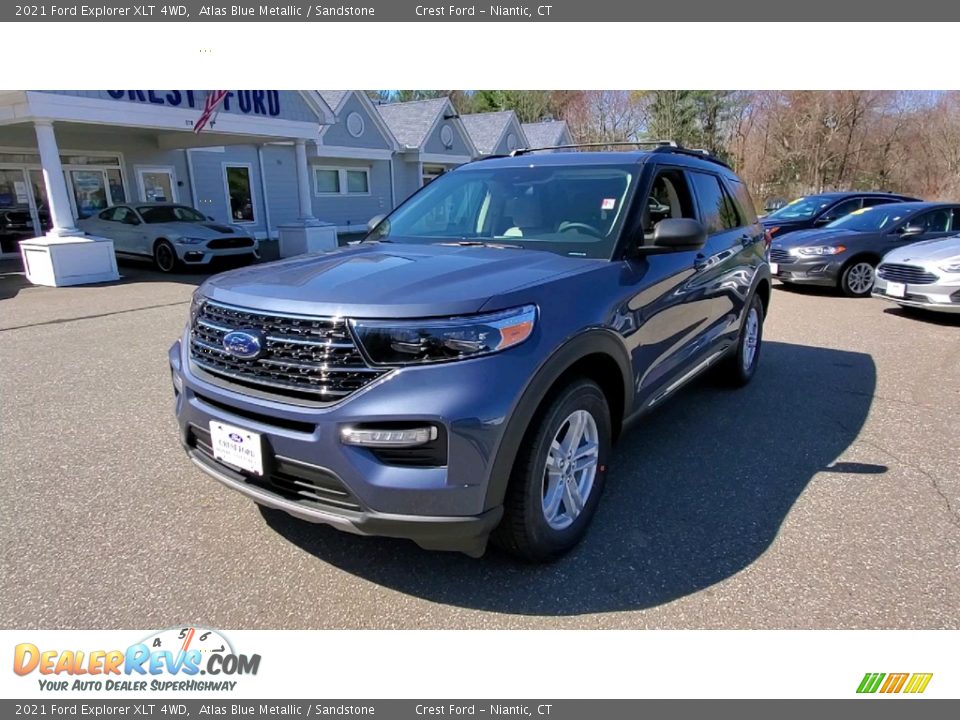 2021 Ford Explorer XLT 4WD Atlas Blue Metallic / Sandstone Photo #3