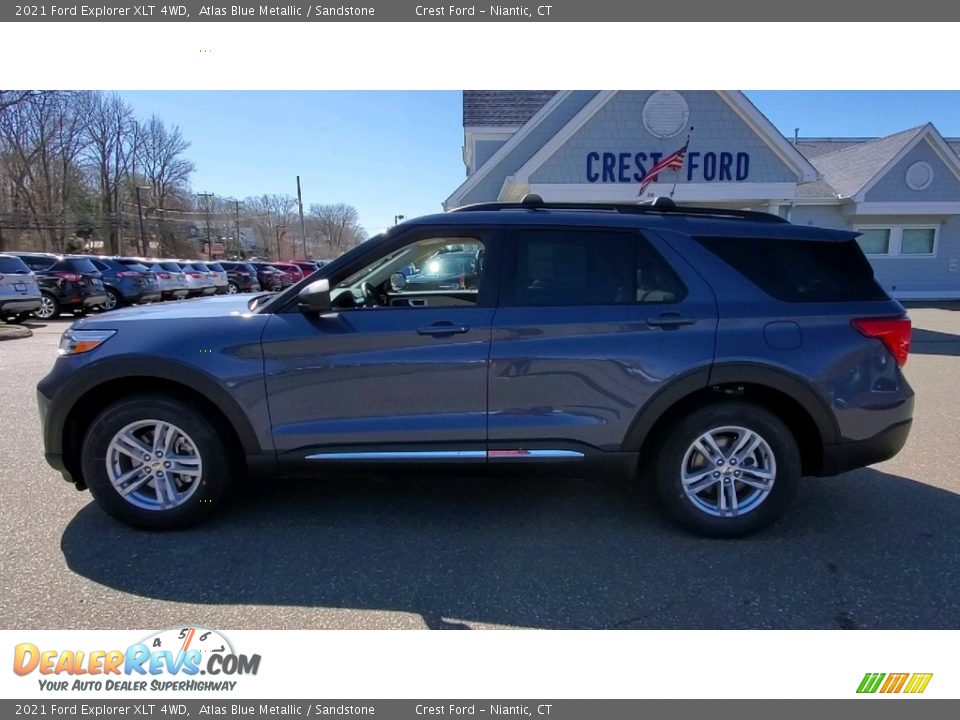 2021 Ford Explorer XLT 4WD Atlas Blue Metallic / Sandstone Photo #4