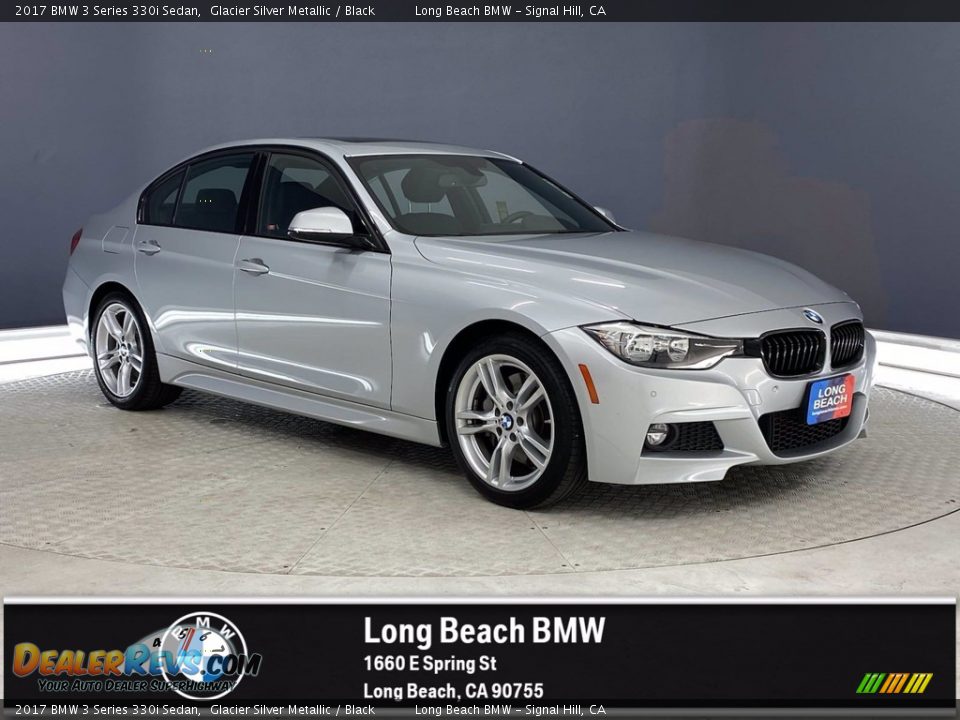 2017 BMW 3 Series 330i Sedan Glacier Silver Metallic / Black Photo #1