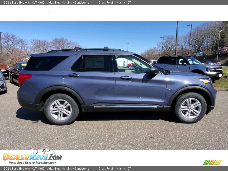 2021 Ford Explorer XLT 4WD Atlas Blue Metallic / Sandstone Photo #8