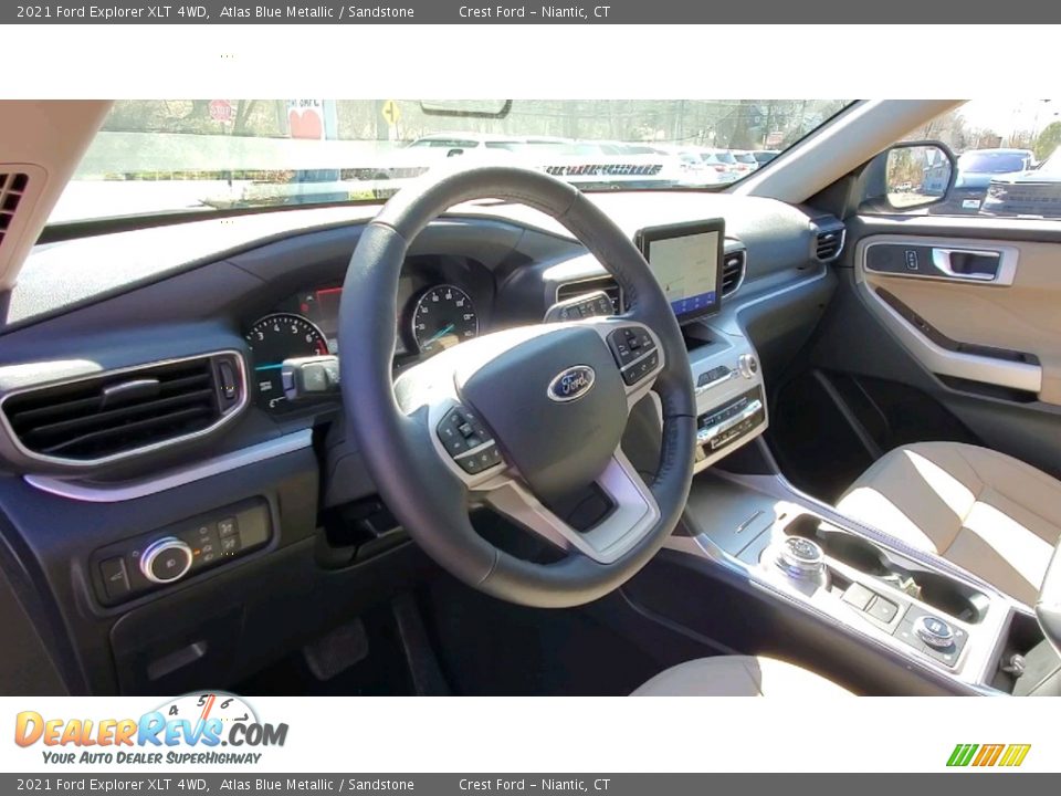 2021 Ford Explorer XLT 4WD Atlas Blue Metallic / Sandstone Photo #11
