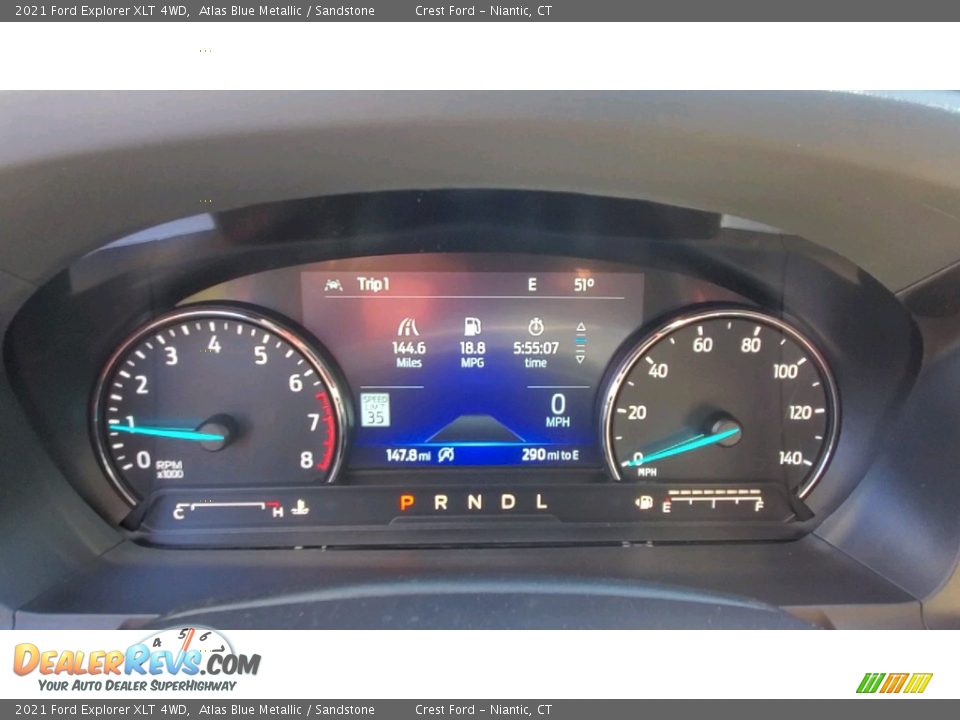 2021 Ford Explorer XLT 4WD Atlas Blue Metallic / Sandstone Photo #14
