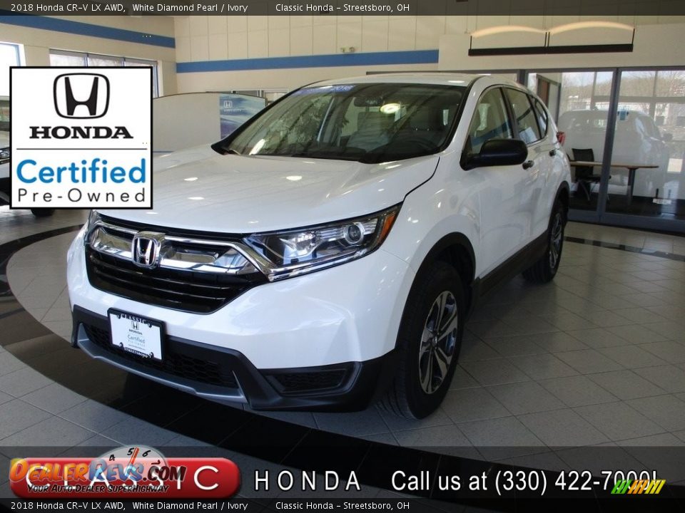 2018 Honda CR-V LX AWD White Diamond Pearl / Ivory Photo #1