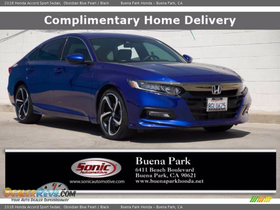 2018 Honda Accord Sport Sedan Obsidian Blue Pearl / Black Photo #1