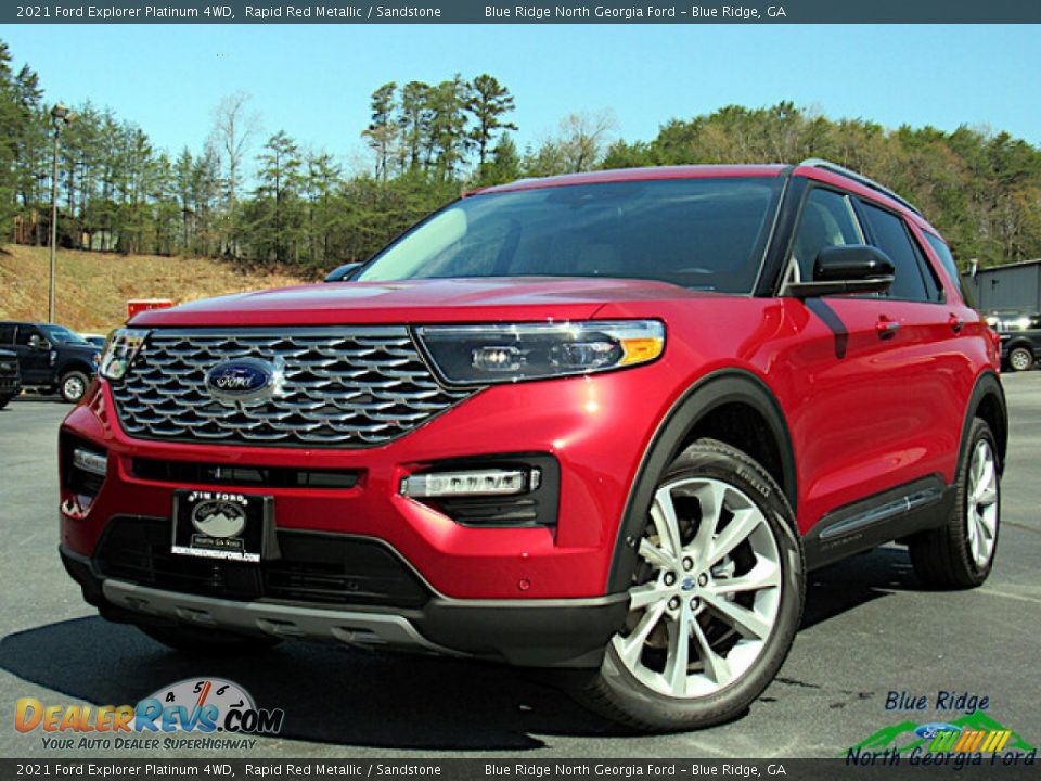 2021 Ford Explorer Platinum 4WD Rapid Red Metallic / Sandstone Photo #1
