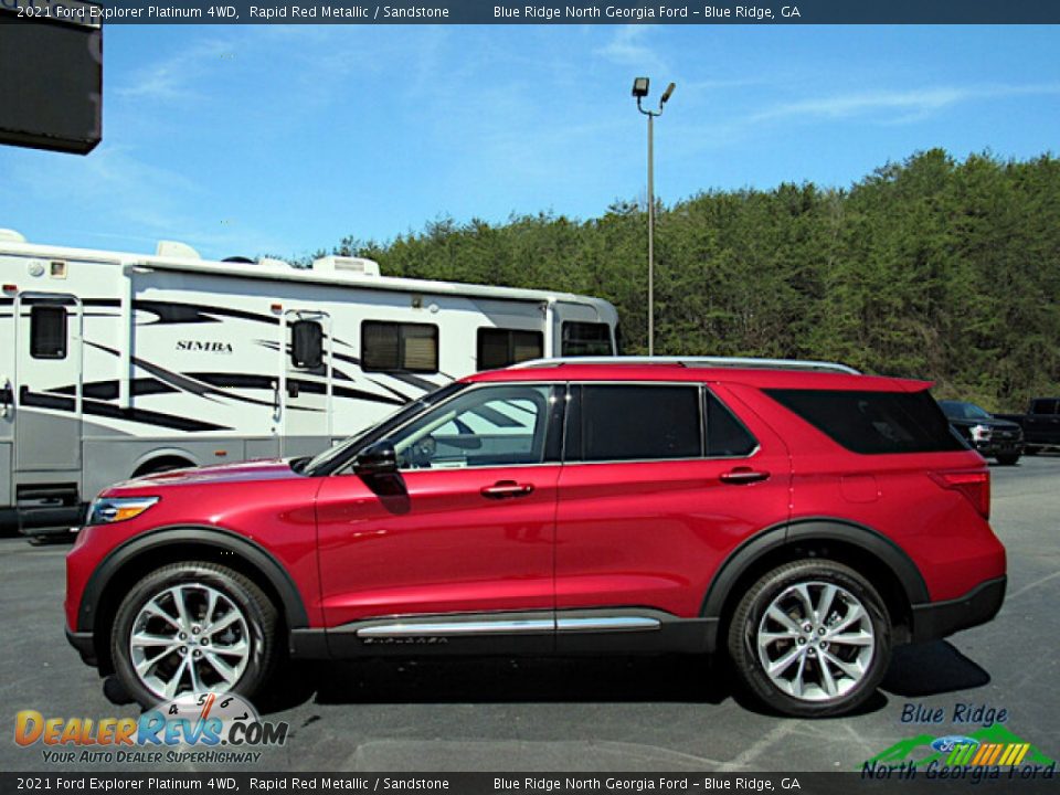 2021 Ford Explorer Platinum 4WD Rapid Red Metallic / Sandstone Photo #2