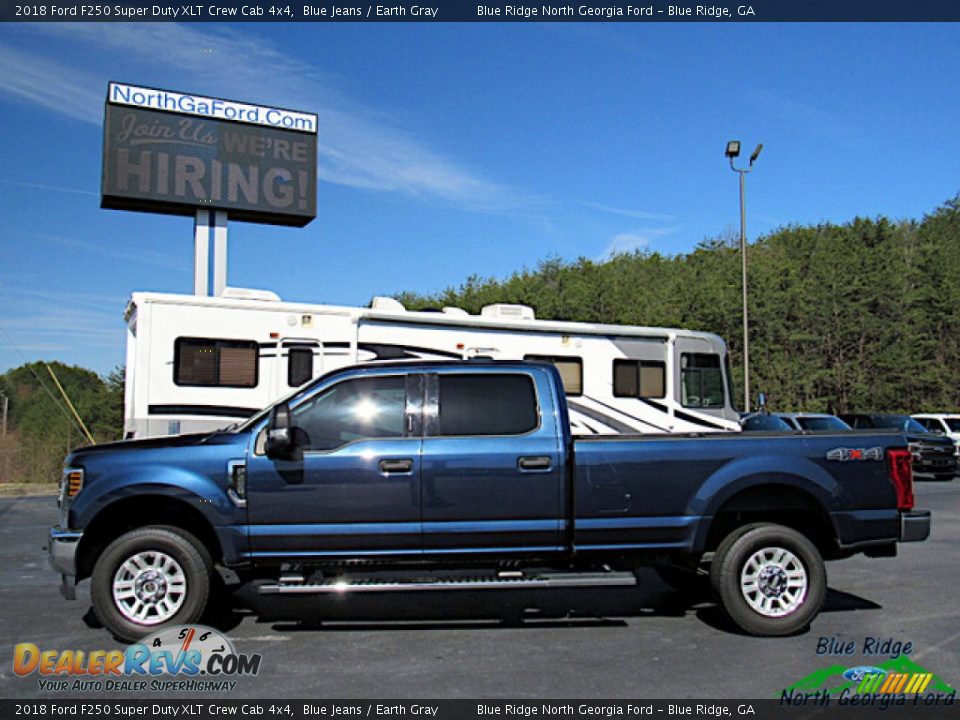 2018 Ford F250 Super Duty XLT Crew Cab 4x4 Blue Jeans / Earth Gray Photo #2
