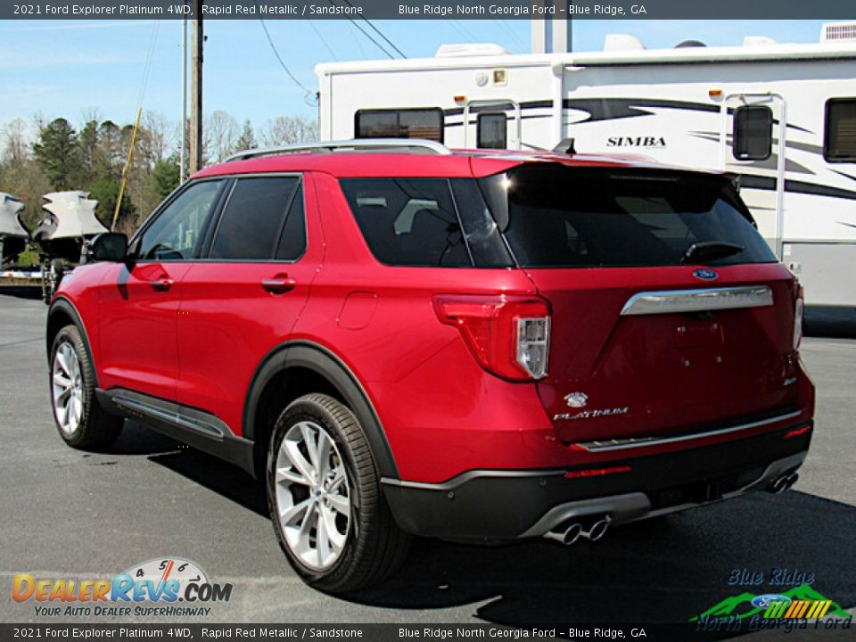 2021 Ford Explorer Platinum 4WD Rapid Red Metallic / Sandstone Photo #3