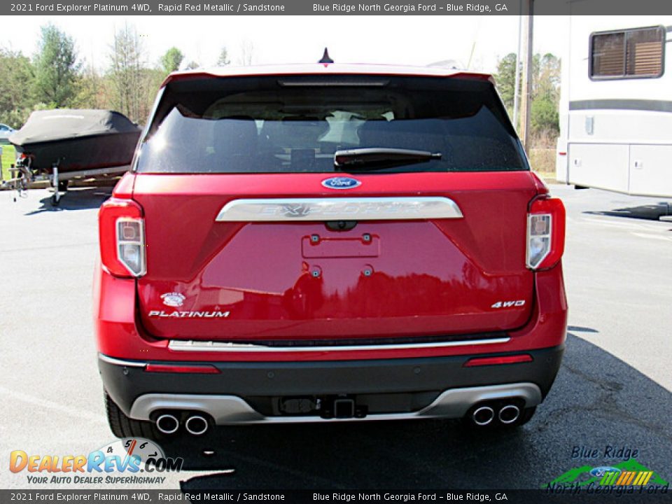 2021 Ford Explorer Platinum 4WD Rapid Red Metallic / Sandstone Photo #4