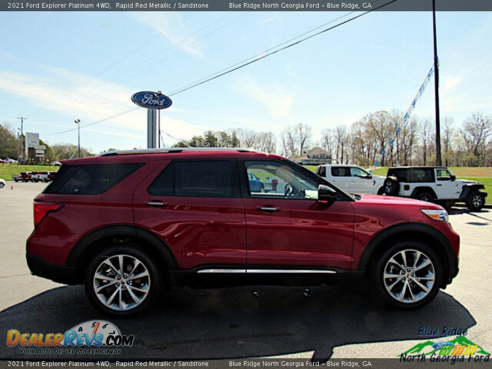 2021 Ford Explorer Platinum 4WD Rapid Red Metallic / Sandstone Photo #6