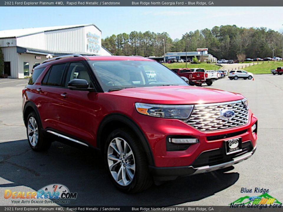 2021 Ford Explorer Platinum 4WD Rapid Red Metallic / Sandstone Photo #7