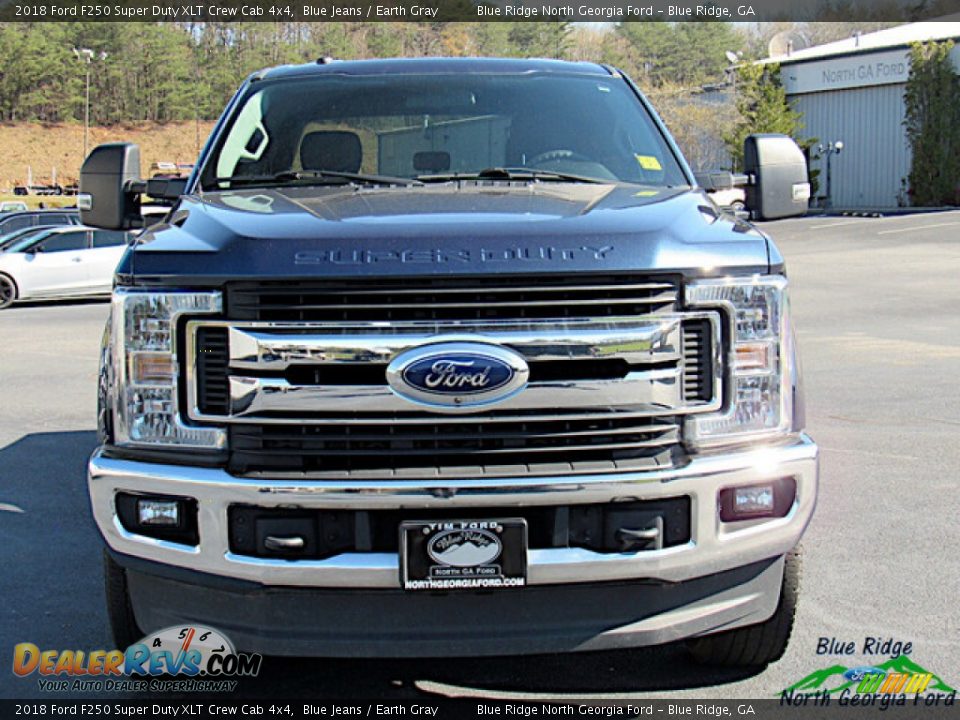 2018 Ford F250 Super Duty XLT Crew Cab 4x4 Blue Jeans / Earth Gray Photo #8