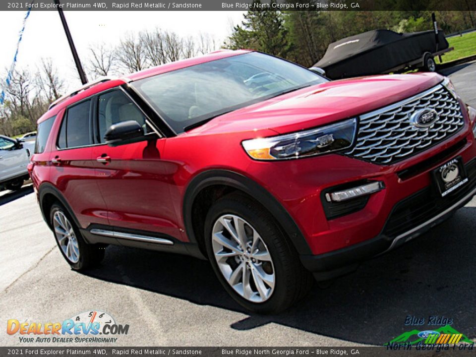 2021 Ford Explorer Platinum 4WD Rapid Red Metallic / Sandstone Photo #28