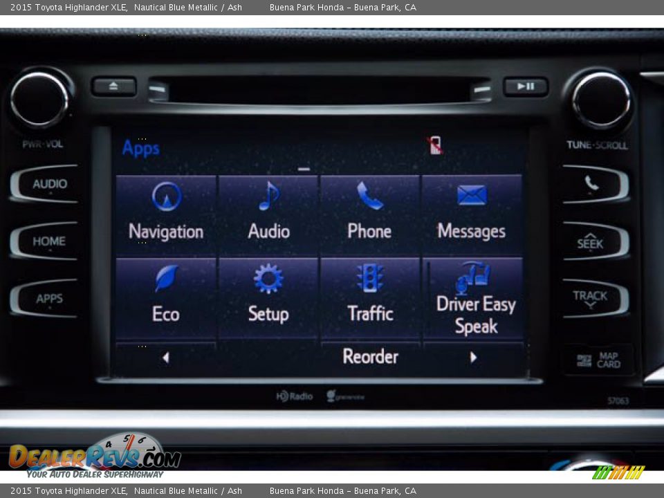2015 Toyota Highlander XLE Nautical Blue Metallic / Ash Photo #25