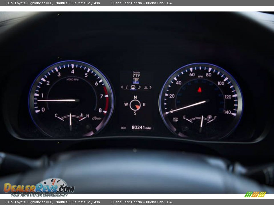2015 Toyota Highlander XLE Nautical Blue Metallic / Ash Photo #28