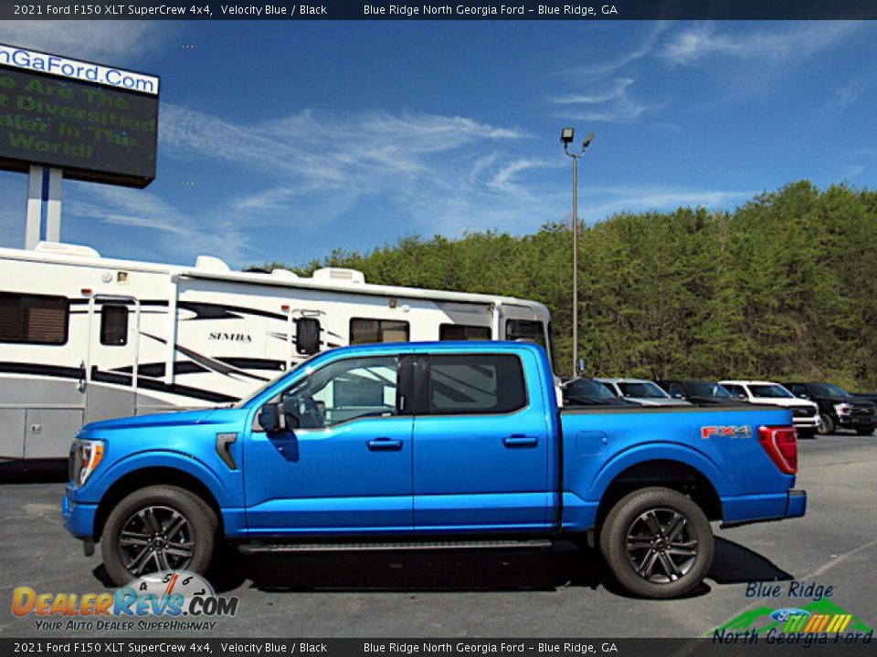 2021 Ford F150 XLT SuperCrew 4x4 Velocity Blue / Black Photo #2