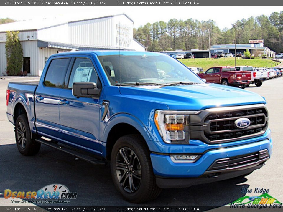 2021 Ford F150 XLT SuperCrew 4x4 Velocity Blue / Black Photo #7