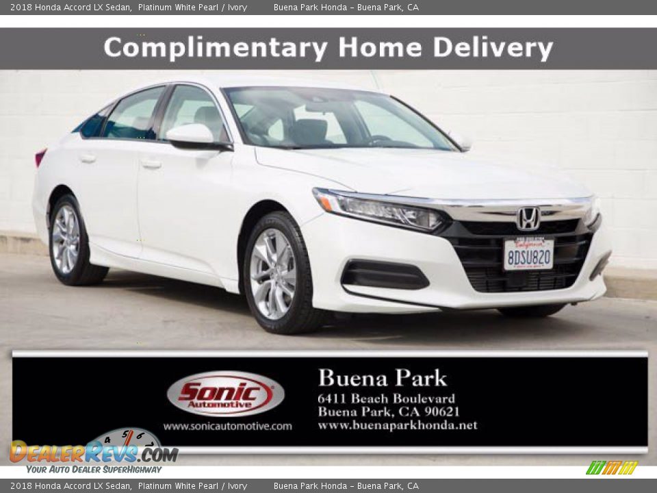 2018 Honda Accord LX Sedan Platinum White Pearl / Ivory Photo #1