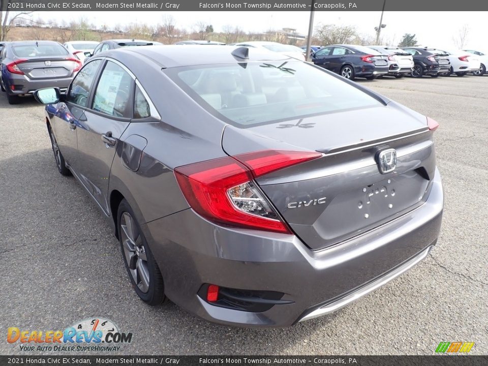 2021 Honda Civic EX Sedan Modern Steel Metallic / Gray Photo #2