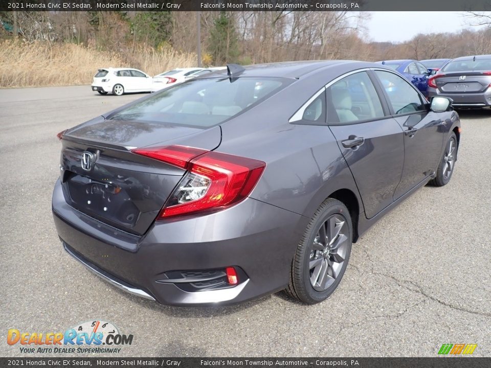 2021 Honda Civic EX Sedan Modern Steel Metallic / Gray Photo #4