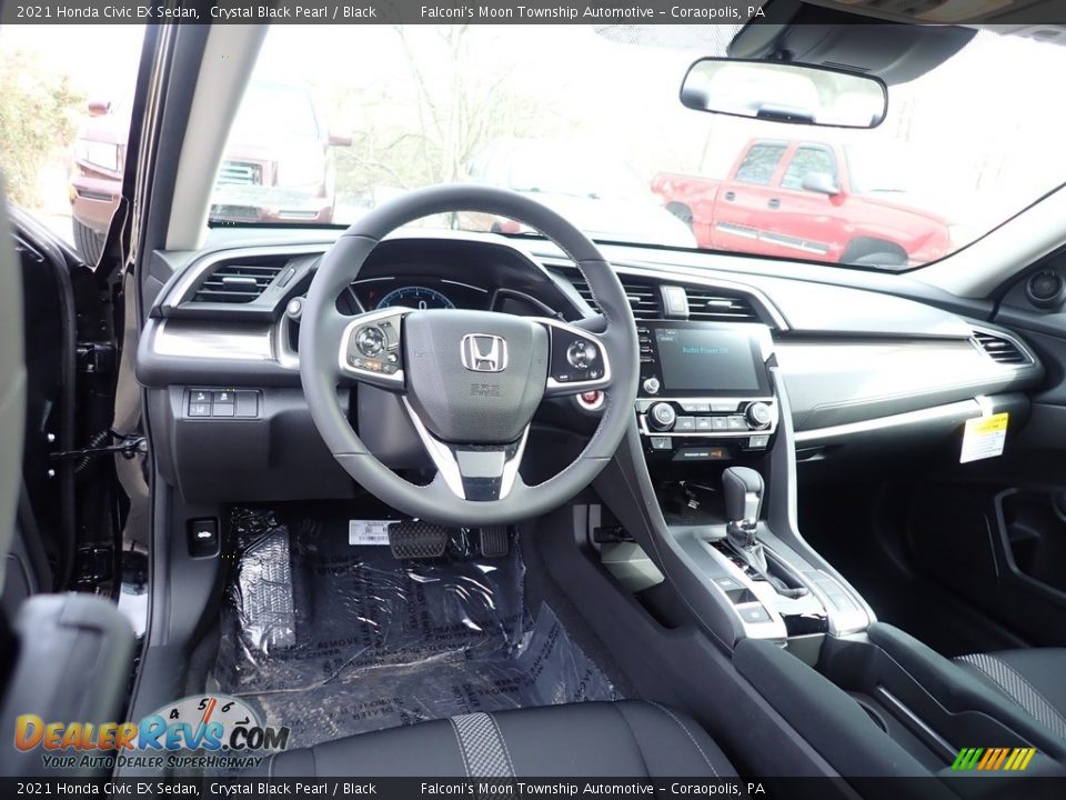 2021 Honda Civic EX Sedan Crystal Black Pearl / Black Photo #10