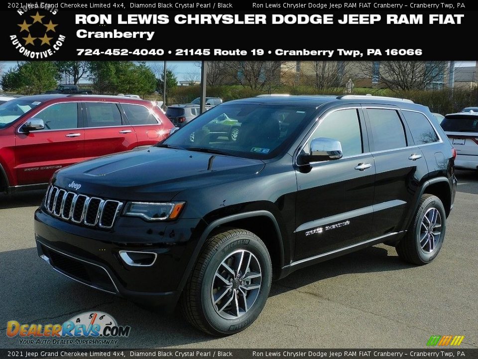 2021 Jeep Grand Cherokee Limited 4x4 Diamond Black Crystal Pearl / Black Photo #1