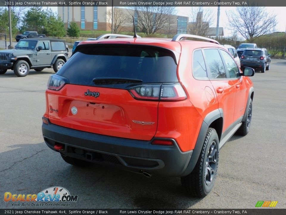 2021 Jeep Cherokee Traihawk 4x4 Spitfire Orange / Black Photo #5