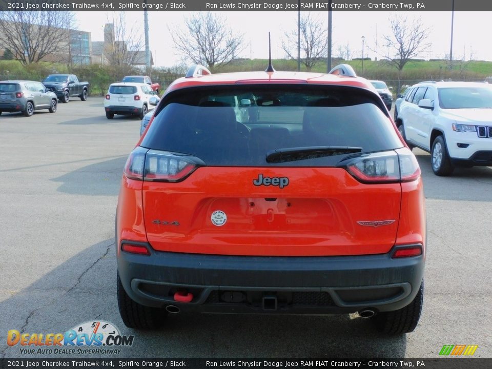 2021 Jeep Cherokee Traihawk 4x4 Spitfire Orange / Black Photo #6