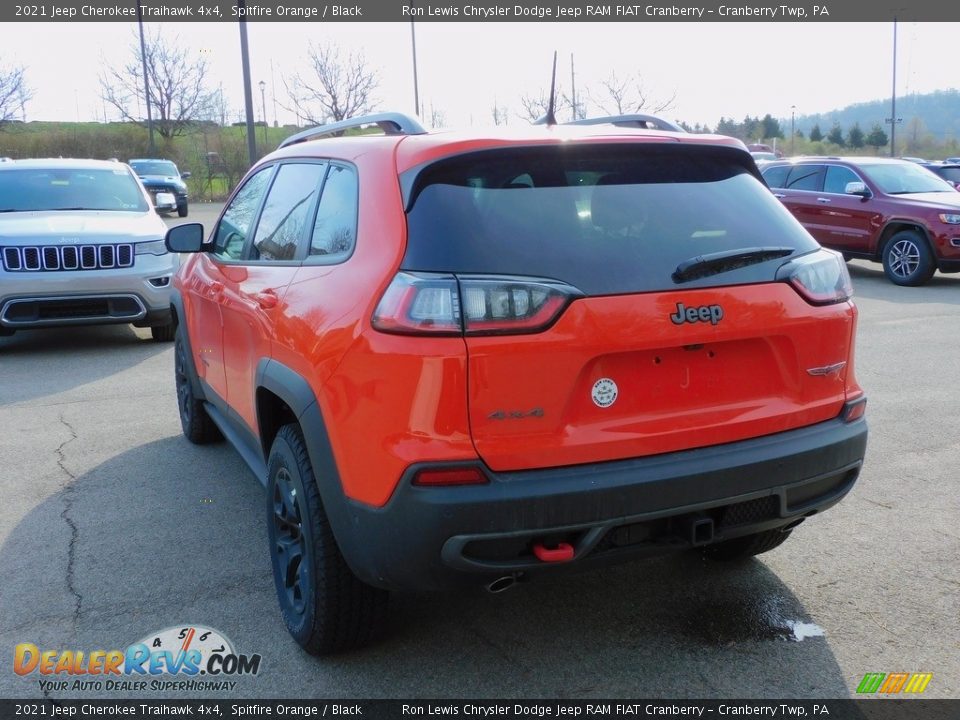 2021 Jeep Cherokee Traihawk 4x4 Spitfire Orange / Black Photo #8