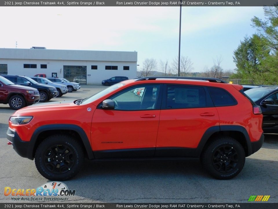 2021 Jeep Cherokee Traihawk 4x4 Spitfire Orange / Black Photo #9