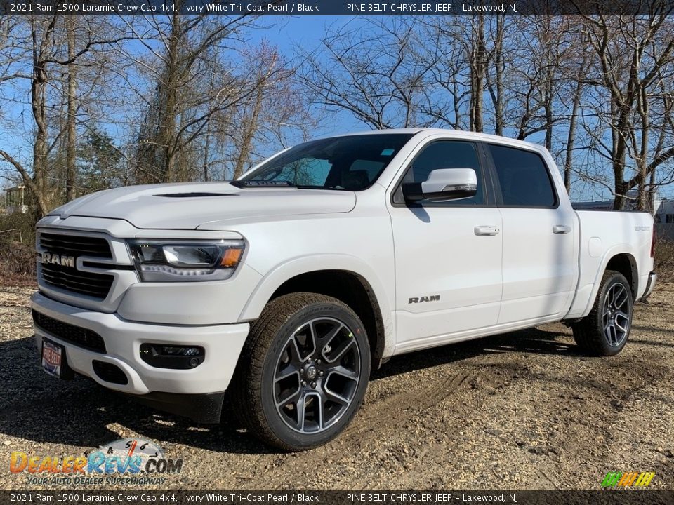 2021 Ram 1500 Laramie Crew Cab 4x4 Ivory White Tri-Coat Pearl / Black Photo #1