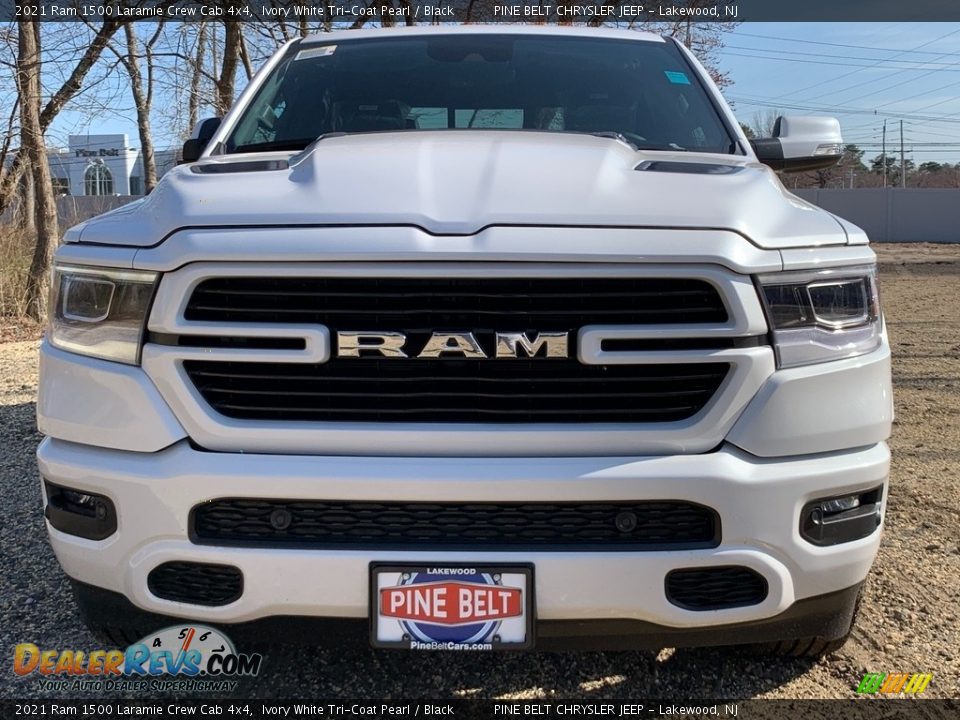 2021 Ram 1500 Laramie Crew Cab 4x4 Ivory White Tri-Coat Pearl / Black Photo #3