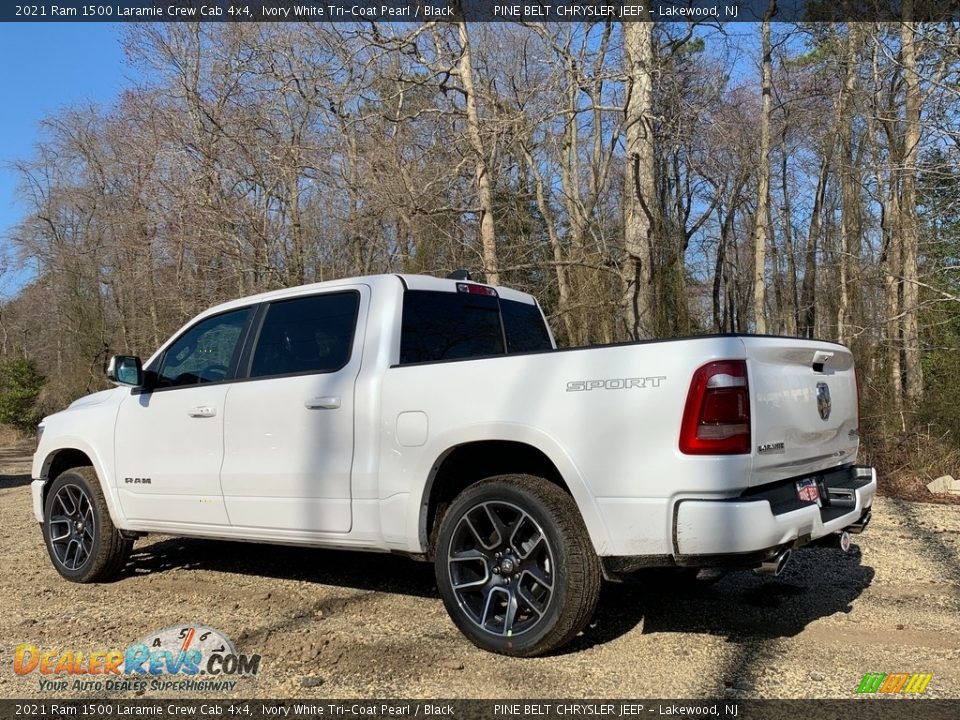 2021 Ram 1500 Laramie Crew Cab 4x4 Ivory White Tri-Coat Pearl / Black Photo #6