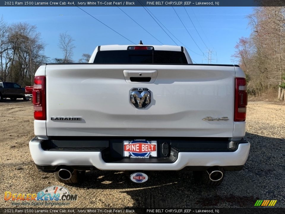 2021 Ram 1500 Laramie Crew Cab 4x4 Ivory White Tri-Coat Pearl / Black Photo #7