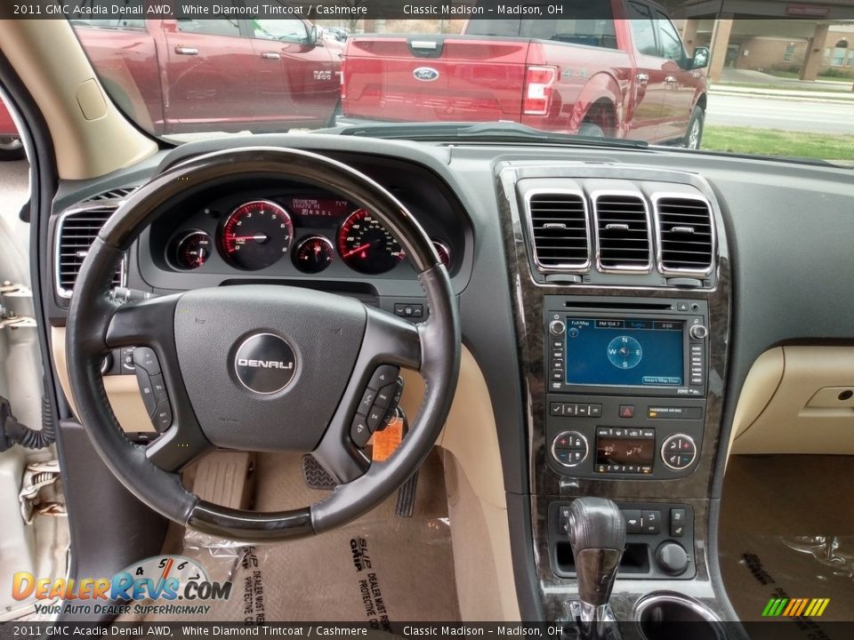 2011 GMC Acadia Denali AWD White Diamond Tintcoat / Cashmere Photo #3