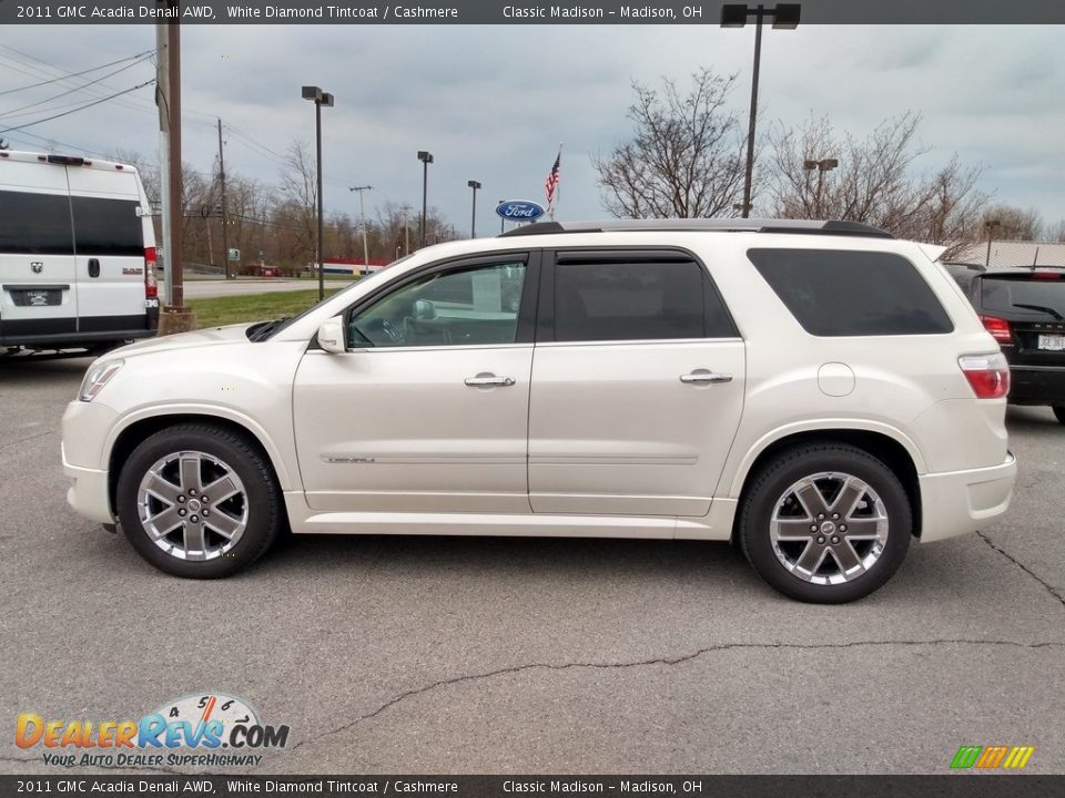 2011 GMC Acadia Denali AWD White Diamond Tintcoat / Cashmere Photo #5