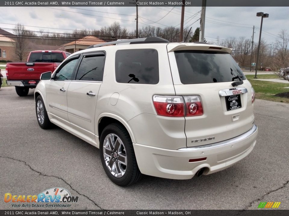 2011 GMC Acadia Denali AWD White Diamond Tintcoat / Cashmere Photo #6