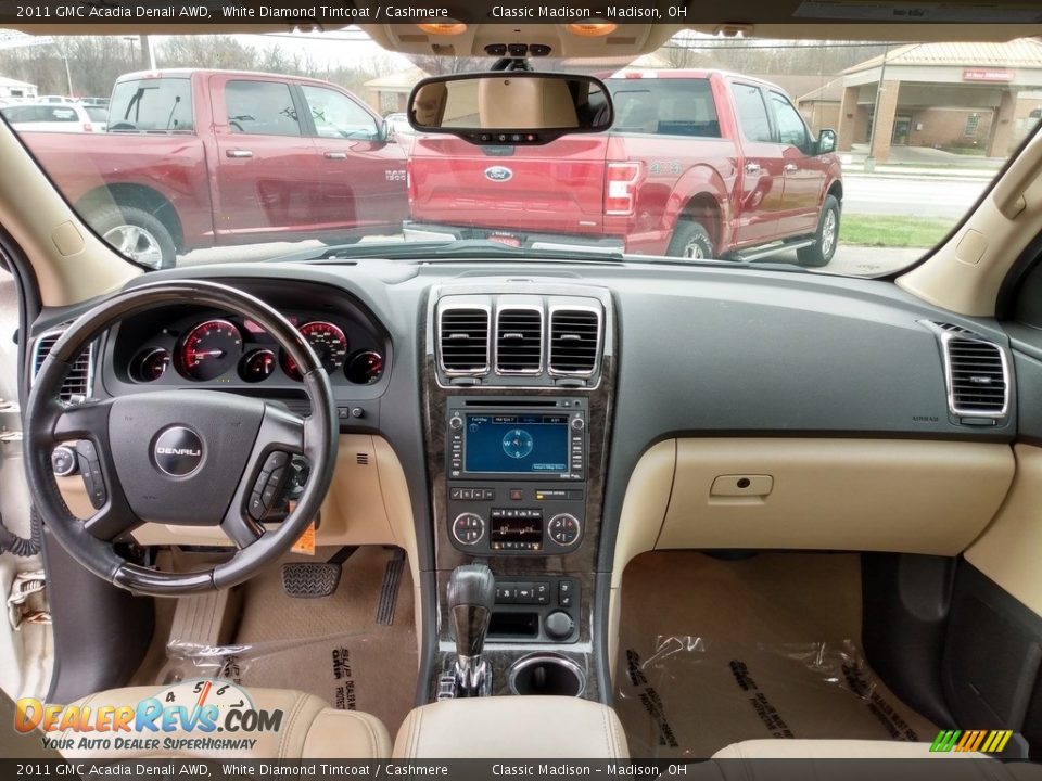 2011 GMC Acadia Denali AWD White Diamond Tintcoat / Cashmere Photo #11