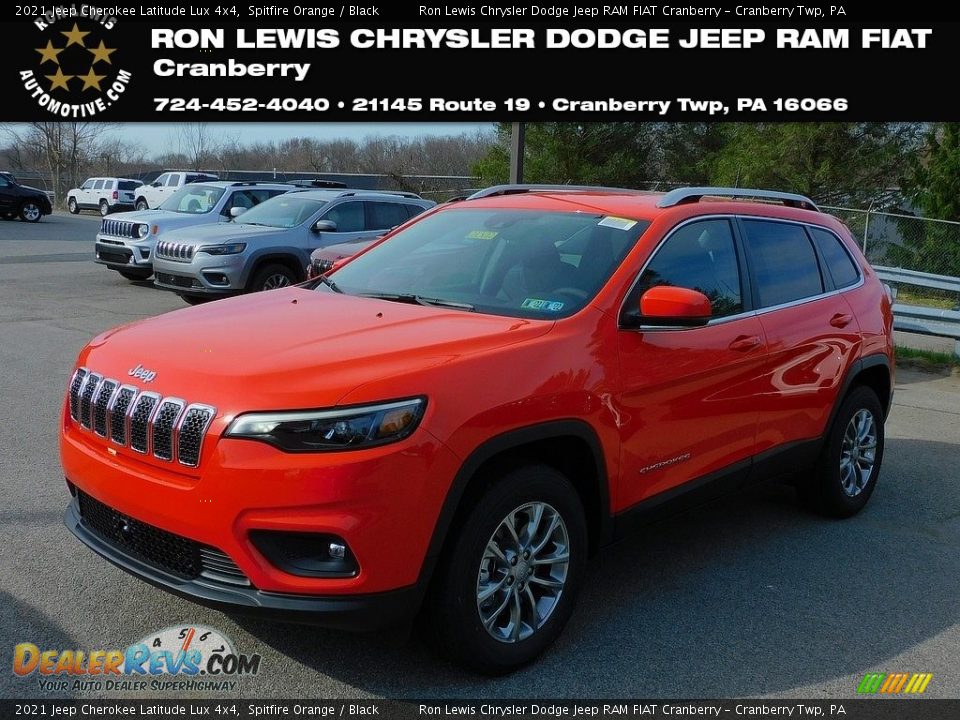 2021 Jeep Cherokee Latitude Lux 4x4 Spitfire Orange / Black Photo #1