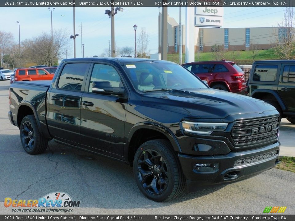 2021 Ram 1500 Limited Crew Cab 4x4 Diamond Black Crystal Pearl / Black Photo #3