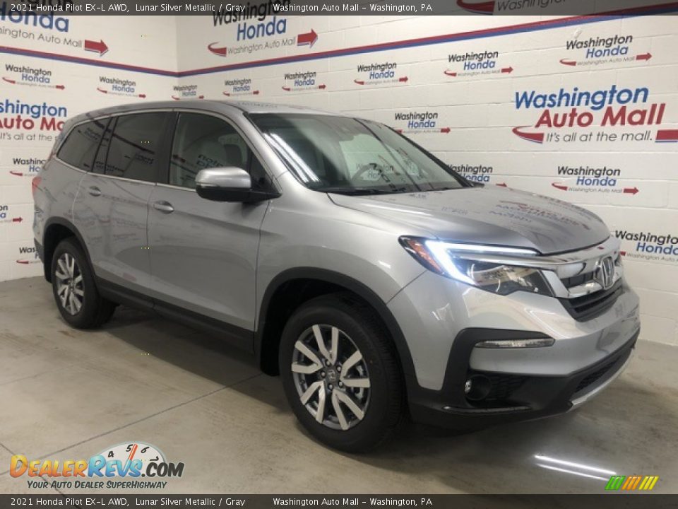 2021 Honda Pilot EX-L AWD Lunar Silver Metallic / Gray Photo #2