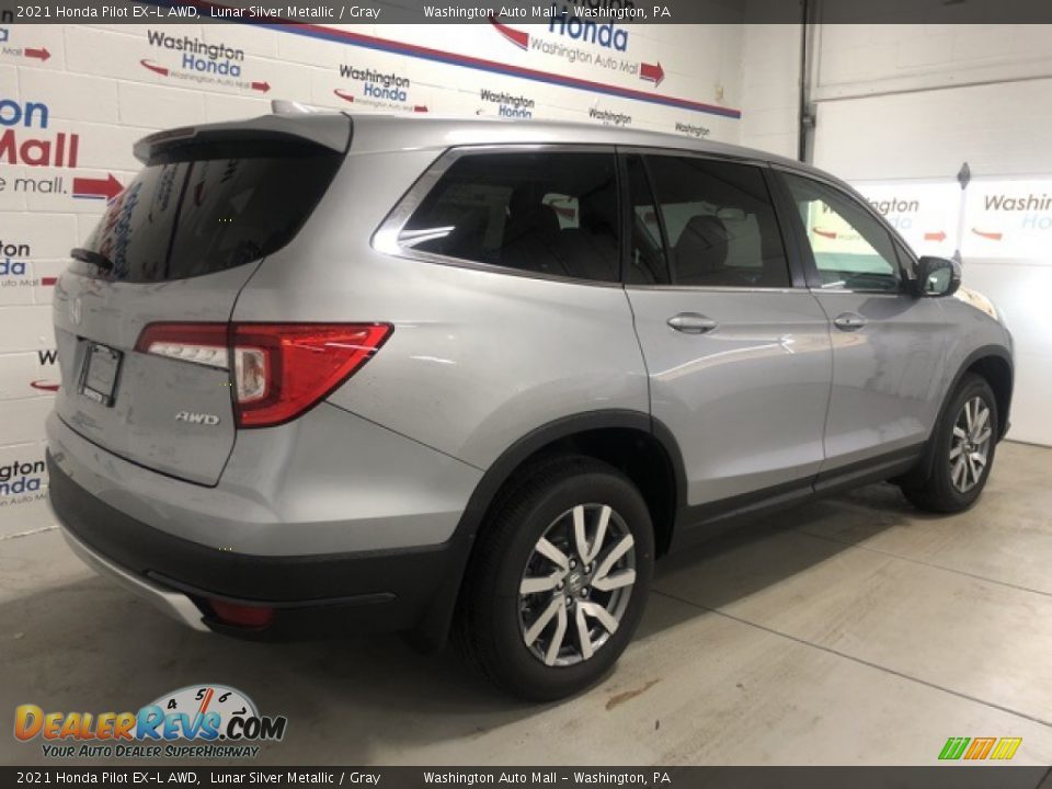 2021 Honda Pilot EX-L AWD Lunar Silver Metallic / Gray Photo #3