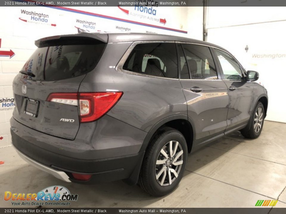 2021 Honda Pilot EX-L AWD Modern Steel Metallic / Black Photo #3